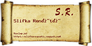 Slifka Renátó névjegykártya